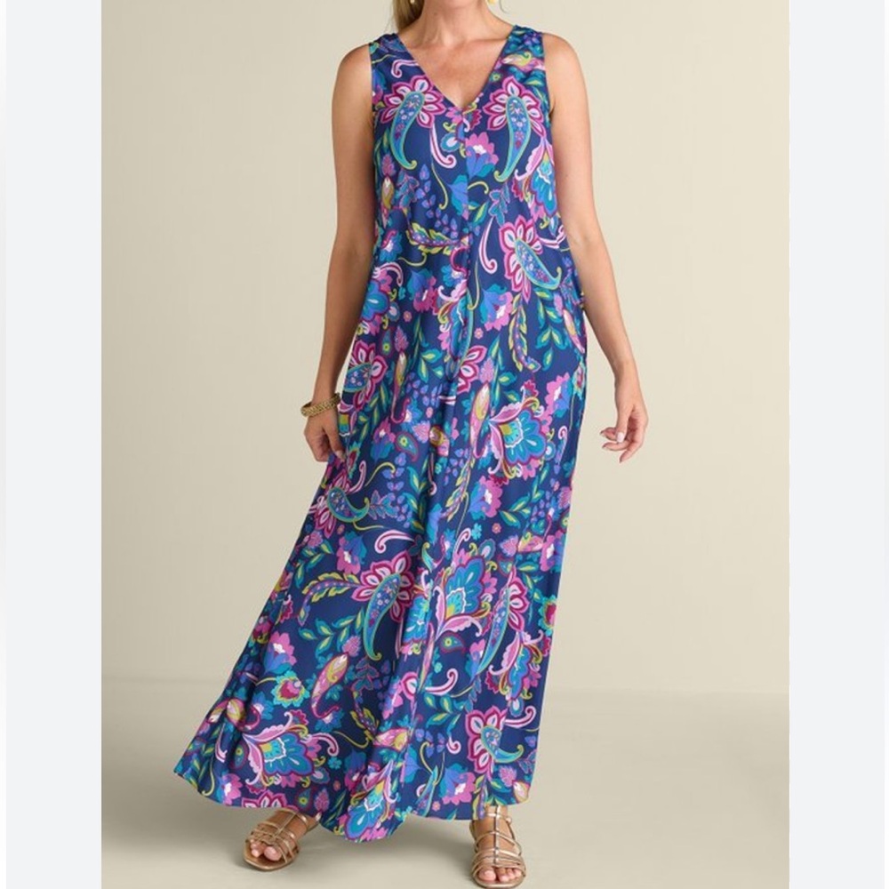 Soft Surroundings Rosalia‎ Floral Colorful Maxi Dress Size Petite Medium. NWT